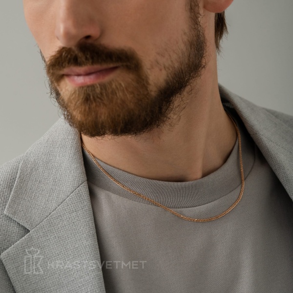 Цепь из красного золота 585, плетение «Ромб двойной»